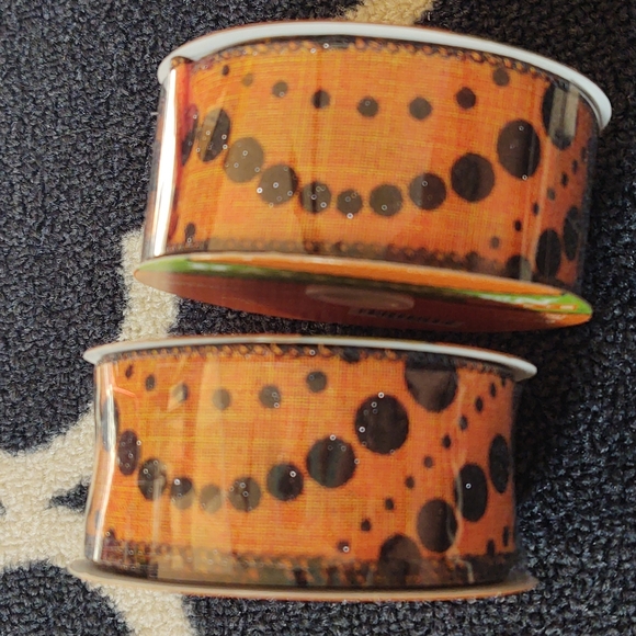 Halloween Glitter Dot Ribbon - 2 Rolls - NWT - Picture 3 of 8